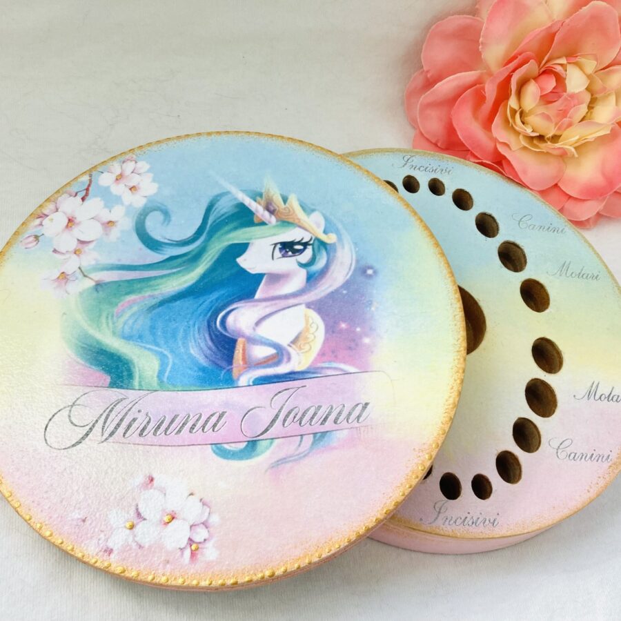 Cutie dințișori de lapte ”Unicorn si flori”