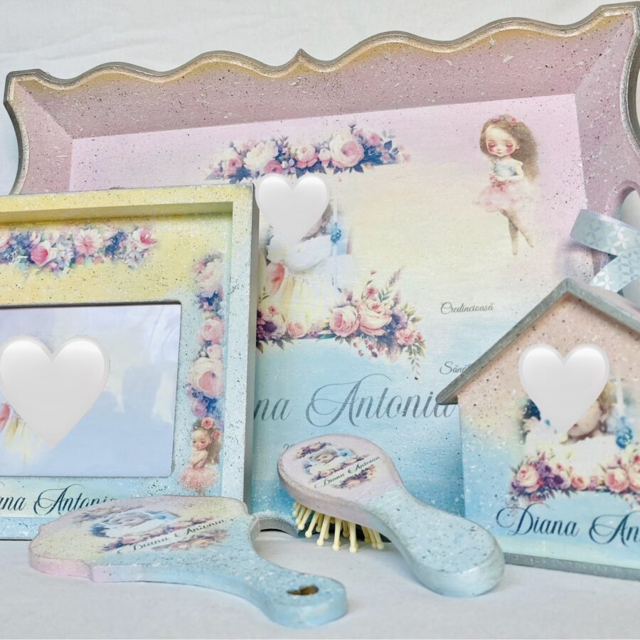 Set Prima Aniversare ”Pastel si flori”