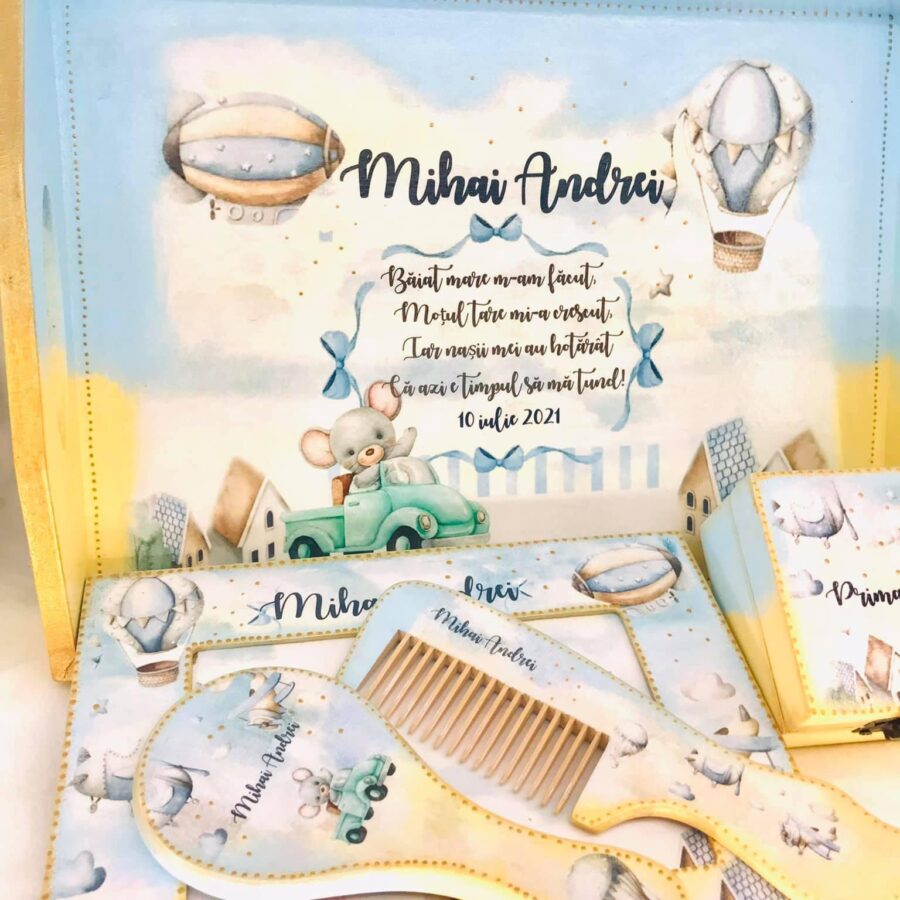 Set Prima Aniversare ”Soricel si balon cu aer cald”