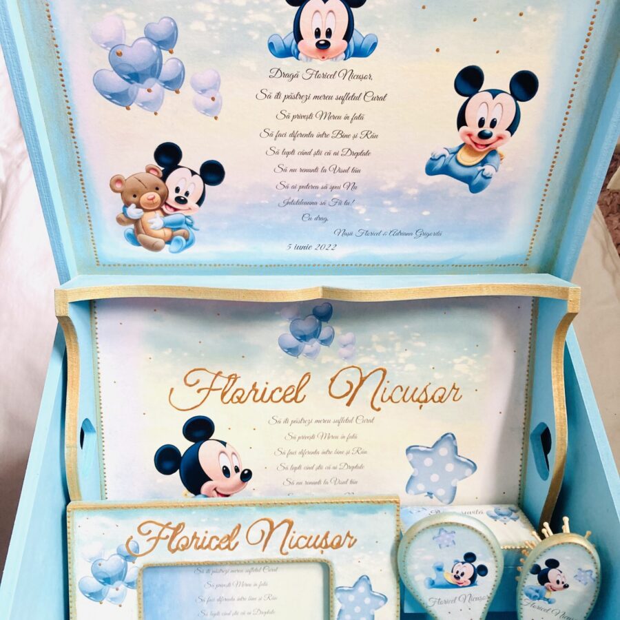 Set Prima Aniversare și cufar amintiri ”Baby Mickey”