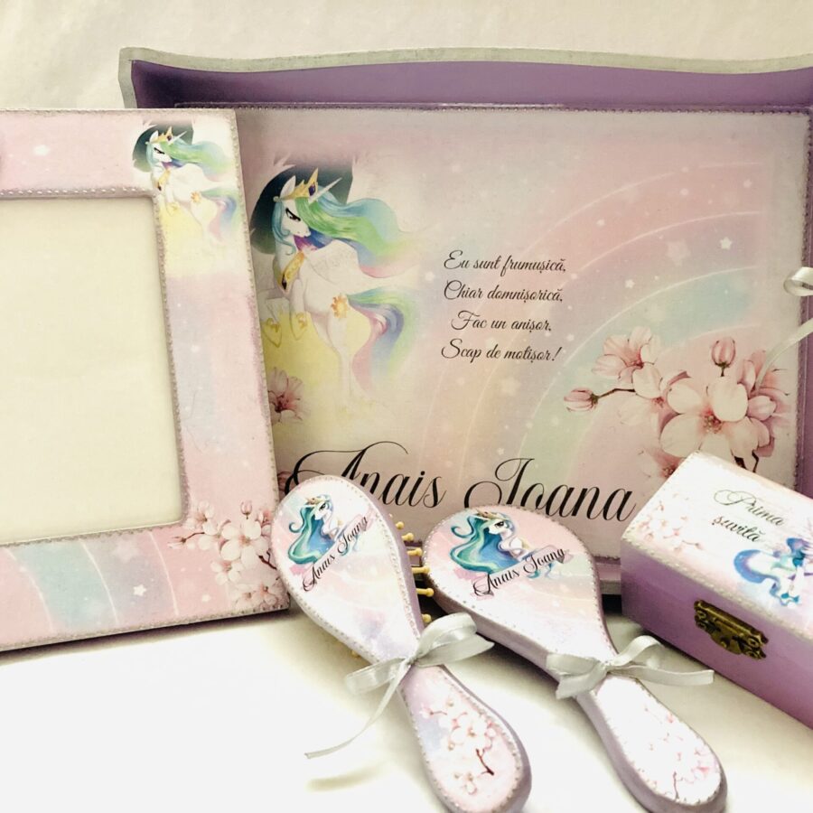 Set Prima Aniversare ”Unicorn si flori”