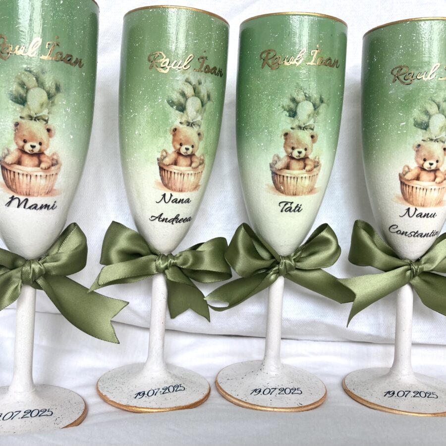 Pahare botez ”Ursulet si verde salvie”