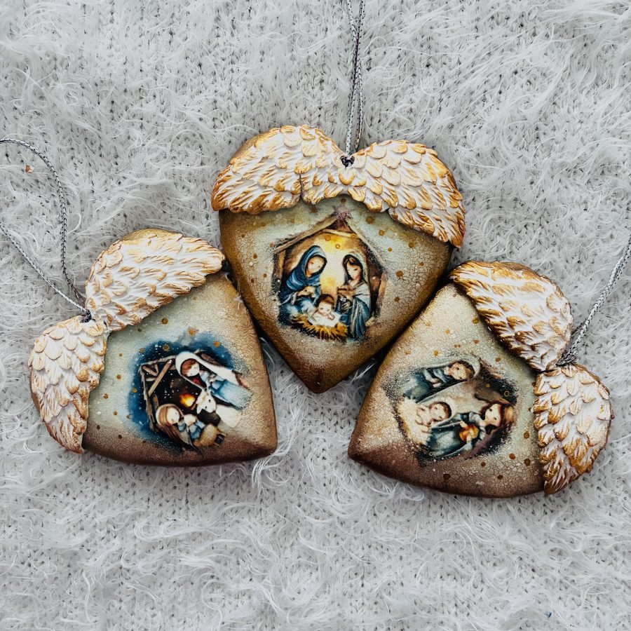 Set 3 ornamente ”Nasterea Domnului”